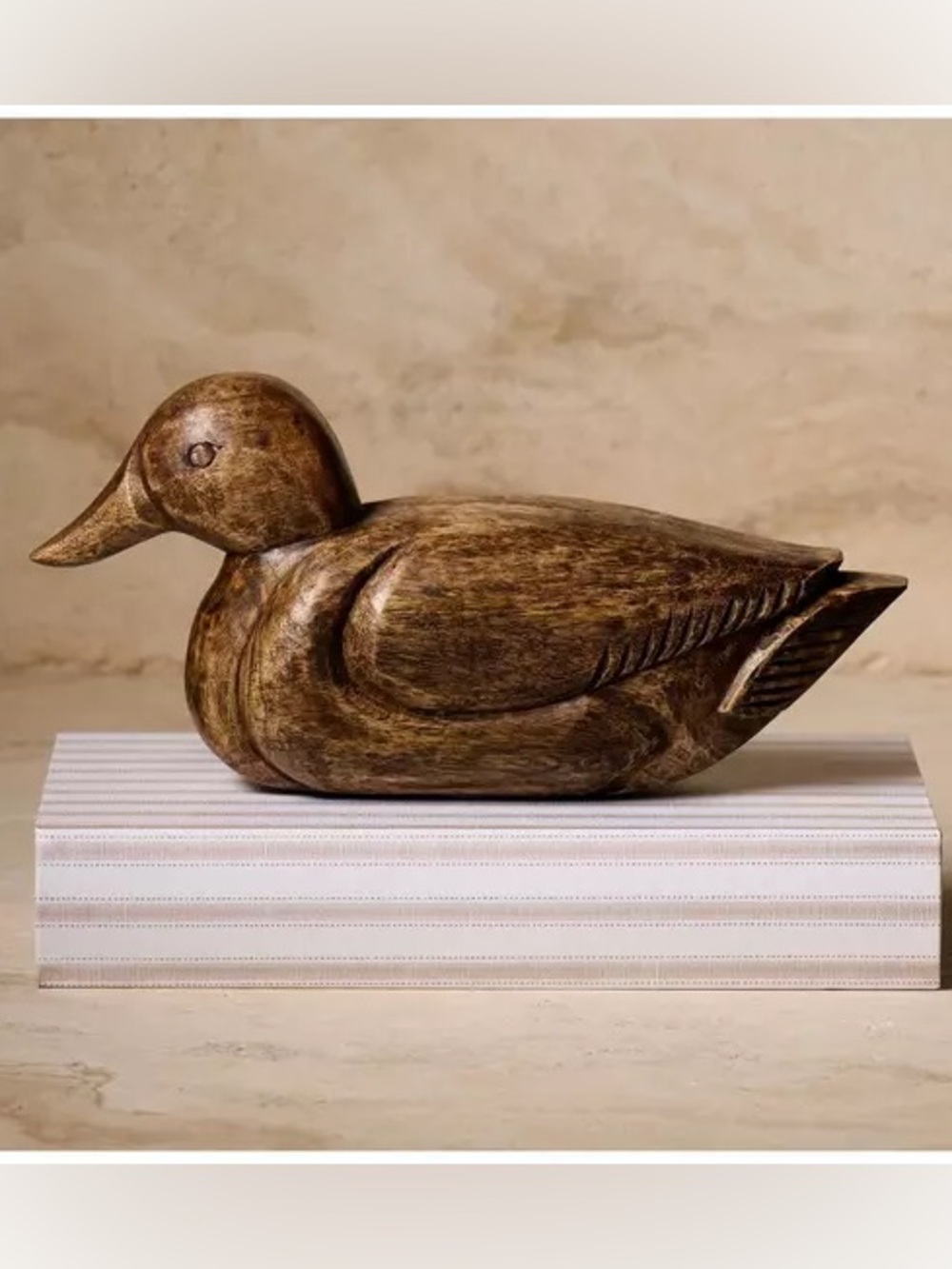 Kinkeeping Carved Wood Duck Figurine